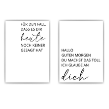 Laden Sie das Bild in den Galerie-Viewer, 2er Set Poster Motivation Wohnzimmer Küche Flur Schlafzimmer Wandbild Zuhause Wanddeko