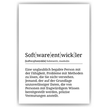 Laden Sie das Bild in den Galerie-Viewer, Softwareentwickler Poster Definition Kunstdruck Wandbild Geschenk