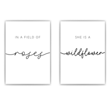 Laden Sie das Bild in den Galerie-Viewer, She is a Wildflower 2er Set Poster Niedlicher Spruch Wandbild Wohnzimmer Küche Flur Schlafzimmer Wanddeko