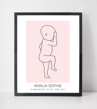 Laden Sie das Bild in den Galerie-Viewer, Geburtsposter personalisiert | Geschenk zur Geburt Babyposter | Kinderzimmer Babygeschenk
