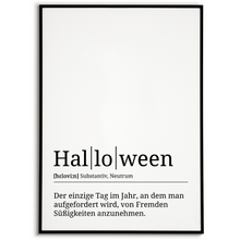 Laden Sie das Bild in den Galerie-Viewer, Halloween Poster Definition Kunstdruck Wandbild Geschenk