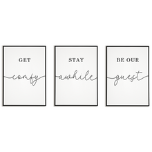Laden Sie das Bild in den Galerie-Viewer, Poster 3er Set Wohnzimmer Esszimmer Gästezimmer – Gast Poster Zuhause Wandbild Küche Flur Wanddeko