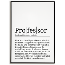 Laden Sie das Bild in den Galerie-Viewer, Professor Poster Definition Kunstdruck Wandbild Geschenk