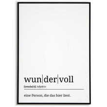 Laden Sie das Bild in den Galerie-Viewer, wundervoll Poster Definition Kunstdruck Wandbild Geschenk