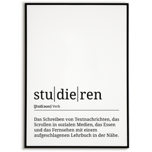 Laden Sie das Bild in den Galerie-Viewer, studieren Poster Definition Kunstdruck Wandbild Geschenk