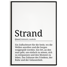Laden Sie das Bild in den Galerie-Viewer, Strand Poster Definition Kunstdruck Wandbild Geschenk