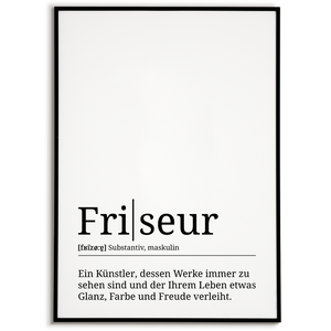 Friseur Poster Definition Kunstdruck Wandbild Geschenk