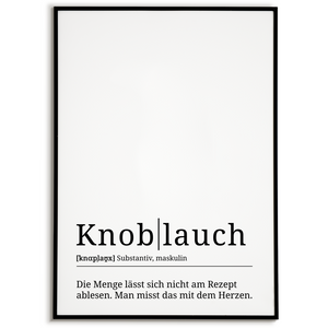 Knoblauch Poster Definition Kunstdruck Wandbild Geschenk