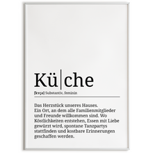 Laden Sie das Bild in den Galerie-Viewer, Küche Poster Definition Kunstdruck Wandbild Geschenk