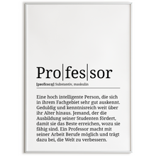 Laden Sie das Bild in den Galerie-Viewer, Professor Poster Definition Kunstdruck Wandbild Geschenk