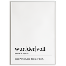 Laden Sie das Bild in den Galerie-Viewer, wundervoll Poster Definition Kunstdruck Wandbild Geschenk