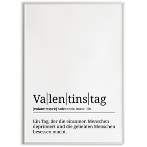 Valentinstag Poster Definition Liebesposter Kunstdruck Wandbild Geschenk
