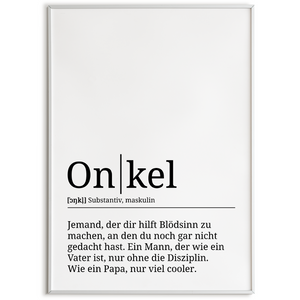 Onkel Poster Definition - Wandbild Kunstdruck
