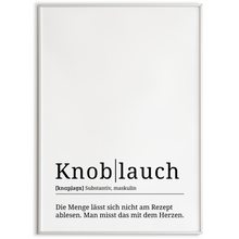Laden Sie das Bild in den Galerie-Viewer, Knoblauch Poster Definition Kunstdruck Wandbild Geschenk