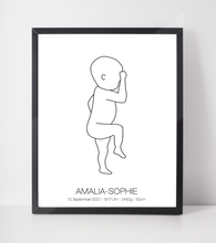 Laden Sie das Bild in den Galerie-Viewer, Geburtsposter personalisiert | Geschenk zur Geburt Babyposter | Kinderzimmer Babygeschenk