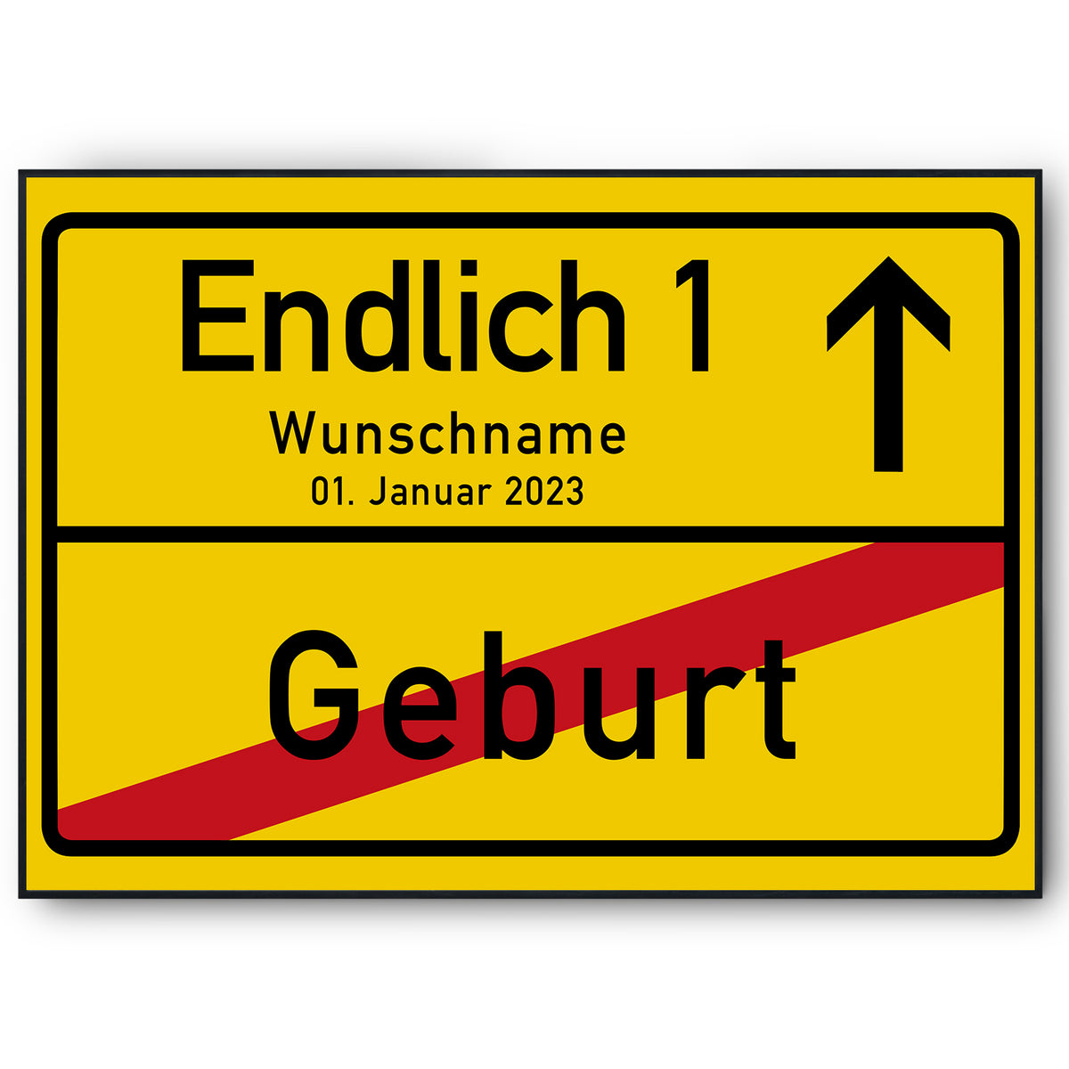 1. Geburtstag Ortsschild personalisiert 1 Jahr Deko Jahrgang 2025 personalisiertes Geschenk lustig