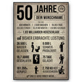 50 Jahre in Zahlen – lustiges Statistik Poster zum 50. Geburtstag, personalisiert mit Name