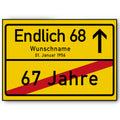 68. Geburtstag Ortsschild personalisiert 68 Jahre Deko Jahrgang 1958 personalisiertes Geschenk lustig
