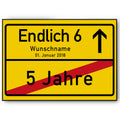 Ortsschild zum 6. Geburtstag – lustiges Poster, personalisiert mit Name und Datum, Jahrgang 2020