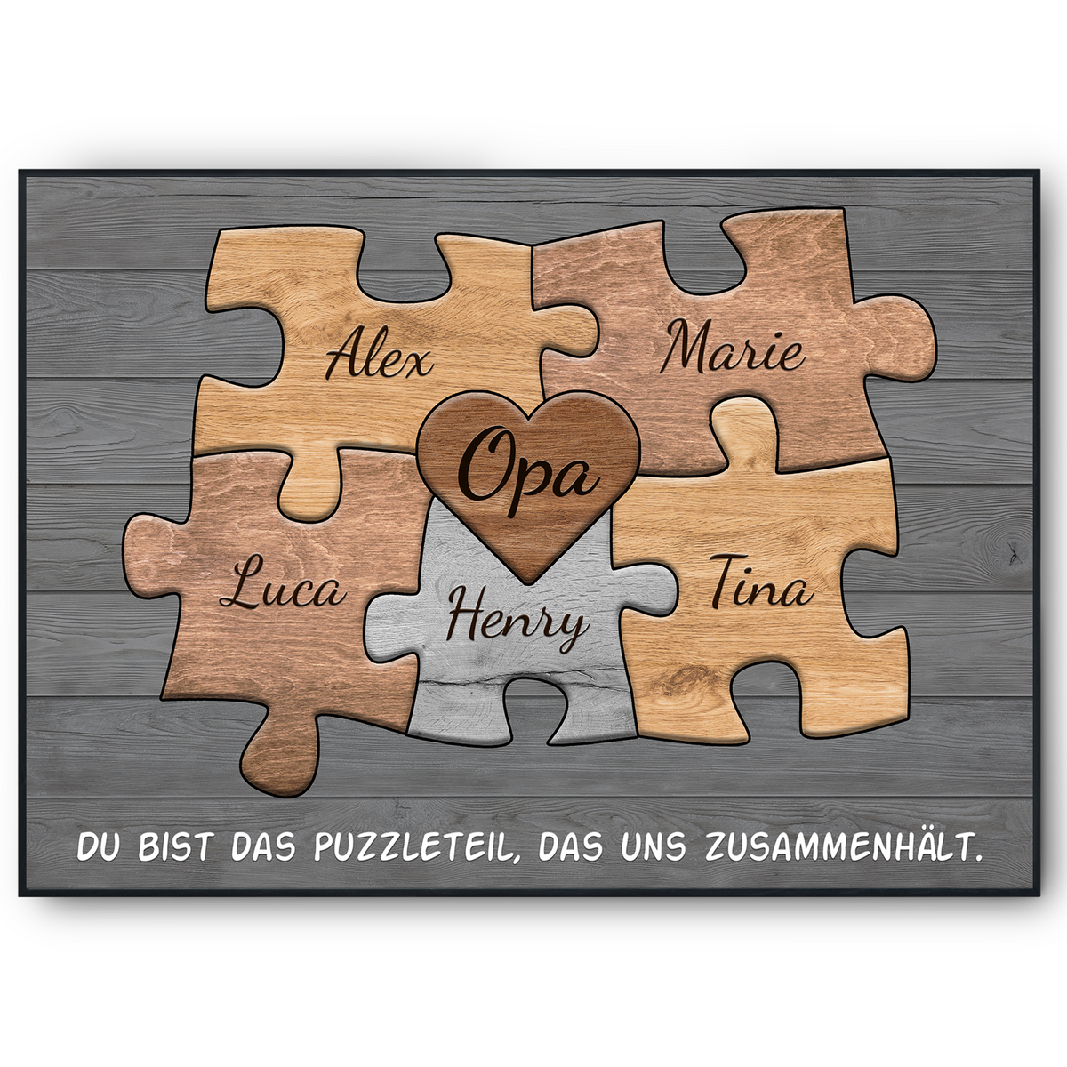 Opa Geschenk personalisiert | Opa Geburtstag Großvater Familienbild gestalten | Vatertag personalisierte Geschenke Opa Puzzle