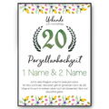 Porzellanhochzeit Urkunde mit Namen – Geschenk zum 20. Hochzeitstag, personalisiert
