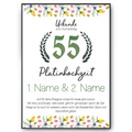 55. Hochzeitstag personalisiertes Geschenk Urkunde zur Platinhochzeit Deko