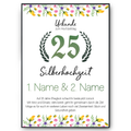 Silberhochzeit Urkunde mit Namen – Geschenk zum 25. Hochzeitstag, personalisiert
