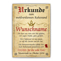 Ruhestand Urkunde Chef ohne Rahmen
