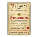 Urkunde beste Kollegin ohne Rahmen