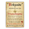 Urkunde Beförderung zum Opa ohne Rahmen