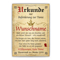 Urkunde Beförderung zur Tante ohne Rahmen