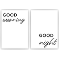 Good Morning Good Night Poster Set Schlafzimmer Wandbilder Modern