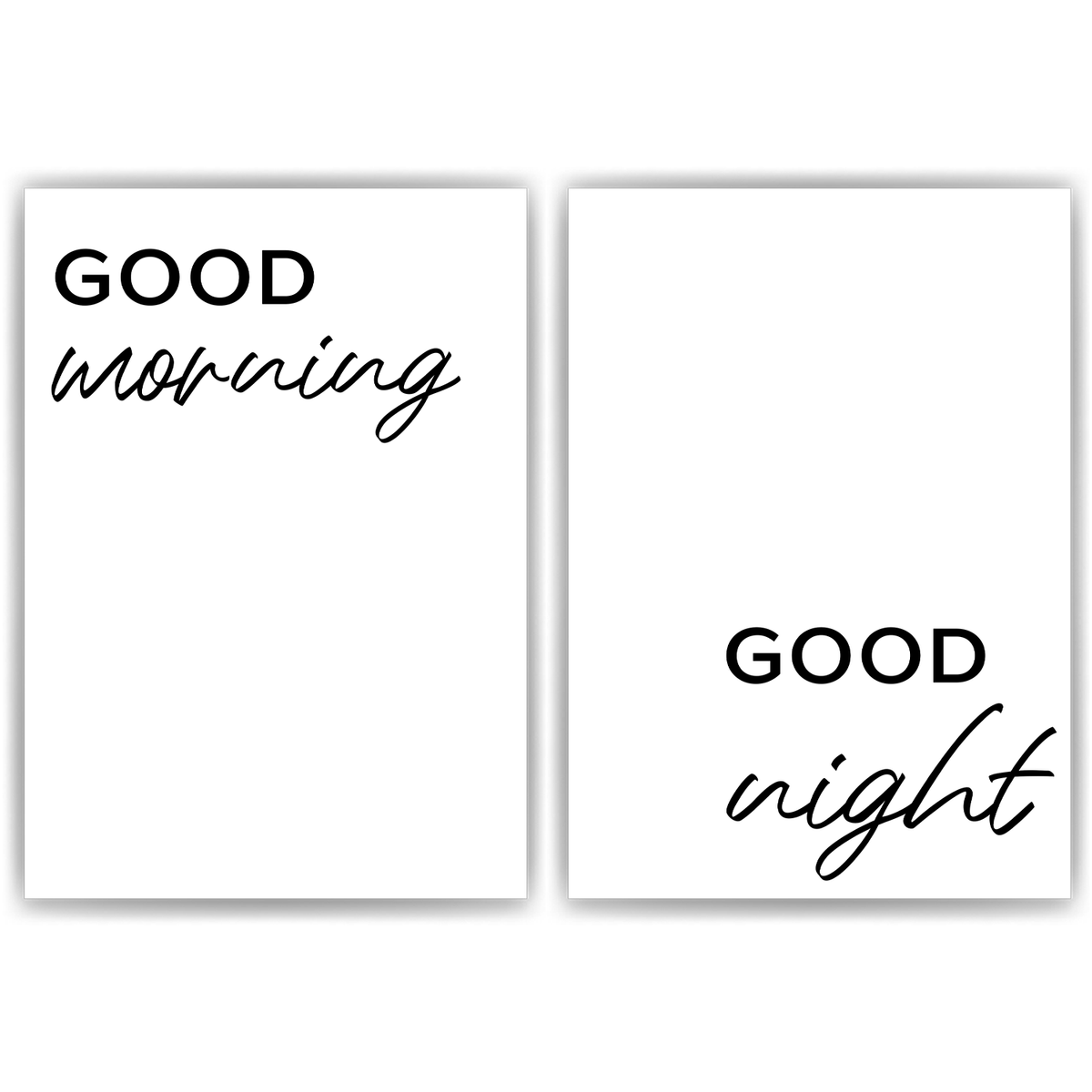 Good Morning Good Night Poster Set Schlafzimmer Wandbilder Modern