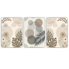 Laden Sie das Bild in den Galerie-Viewer, Boho Poster 3er Set Beige Botanisch Abstrakt Moderne Wandbilder
