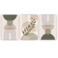 Beige Grün Poster 3er Set Wandbilder Botanisch Modern Wohnzimmer