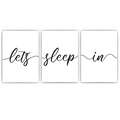 Lets Sleep In Poster 3er Set Schlafzimmer Schwarz Weiß Wandbilder
