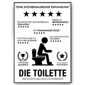 Toilette Poster Badezimmer Lustig Wandbild Gäste WC Deko Bad Wanddeko Klo witzige Sprüche Kunstdruck Dekoration Humor