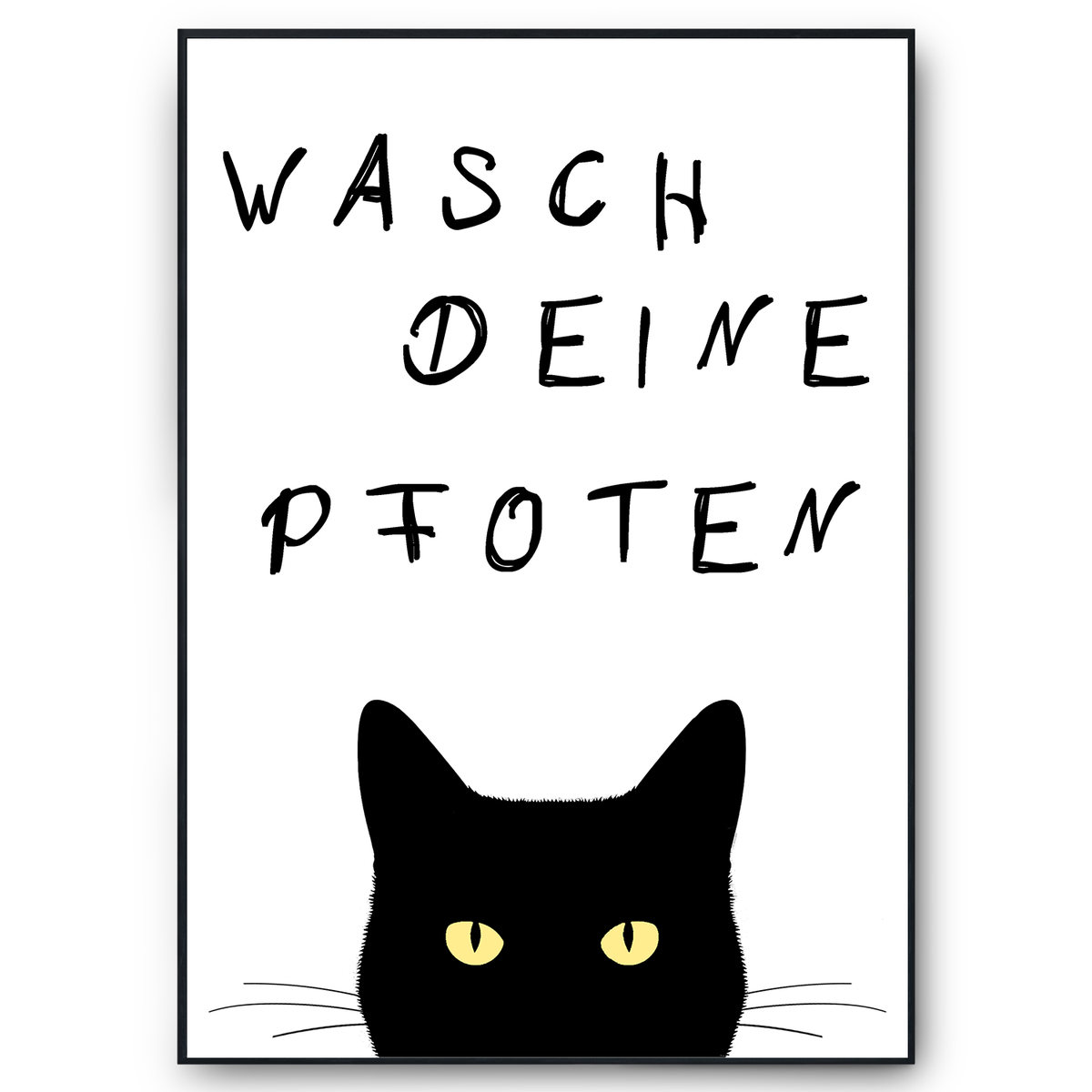 Lustiges Katzen Poster Badezimmer Gästebad Wandbild Katzenliebhaber Toilette Deko Gäste-WC - Motiv 2