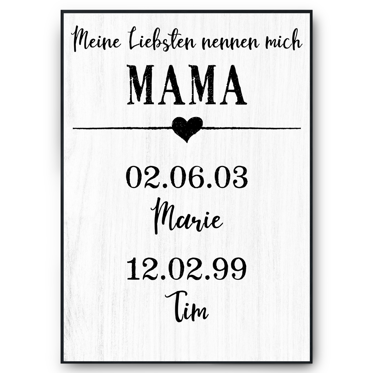 Personalisiertes Mama Poster mit Namen und Geburtsdaten Geschenk für Mama und Oma Muttertag Geschenkidee Mama Geburtstag
