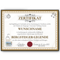Lustiges Bergsteiger Geschenk personalisiert Geburtstag Poster Zertifikat Bergsteigen Geschenkidee für Bergsteiger