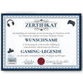 Lustiges Gamer Geschenk personalisiert Geburtstag Zocker Poster Zertifikat Gaming Geschenkidee für Zocker