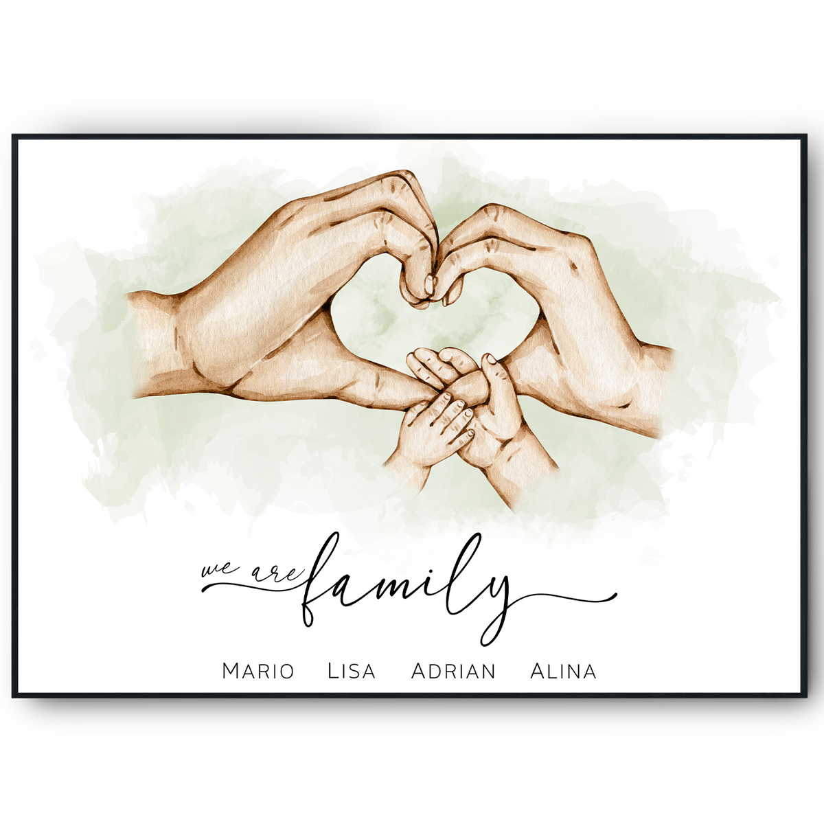 Familienposter personalisiert Familienmitglieder Geschenkidee Mama Papa Eltern Oma Opa personalisiertes Familienbild Geburtstag Taufe
