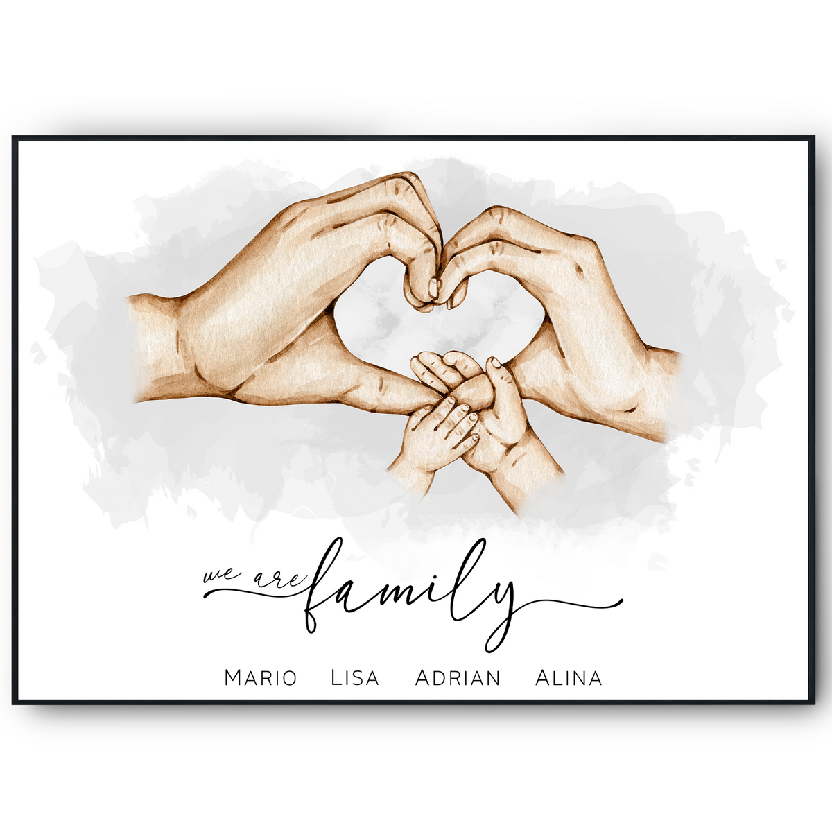 Familienposter personalisiert Familienmitglieder Geschenkidee Mama Papa Eltern Oma Opa personalisiertes Familienbild Geburtstag Taufe