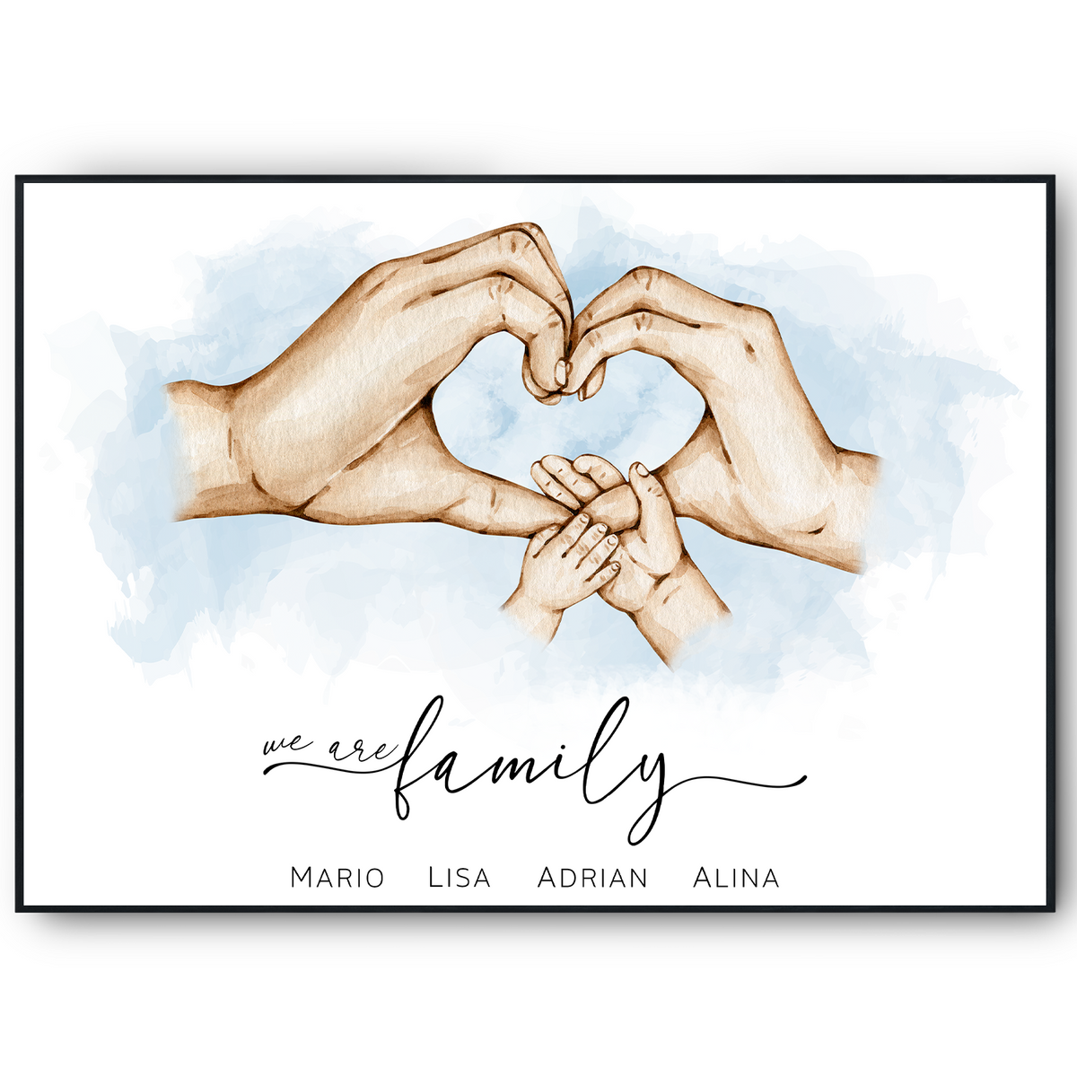 Familienposter personalisiert Familienmitglieder Geschenkidee Mama Papa Eltern Oma Opa personalisiertes Familienbild Geburtstag Taufe