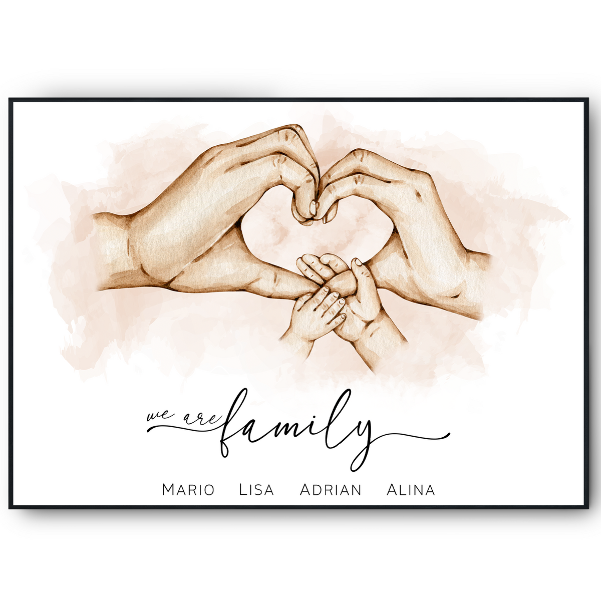 Familienposter personalisiert Familienmitglieder Geschenkidee Mama Papa Eltern Oma Opa personalisiertes Familienbild Geburtstag Taufe