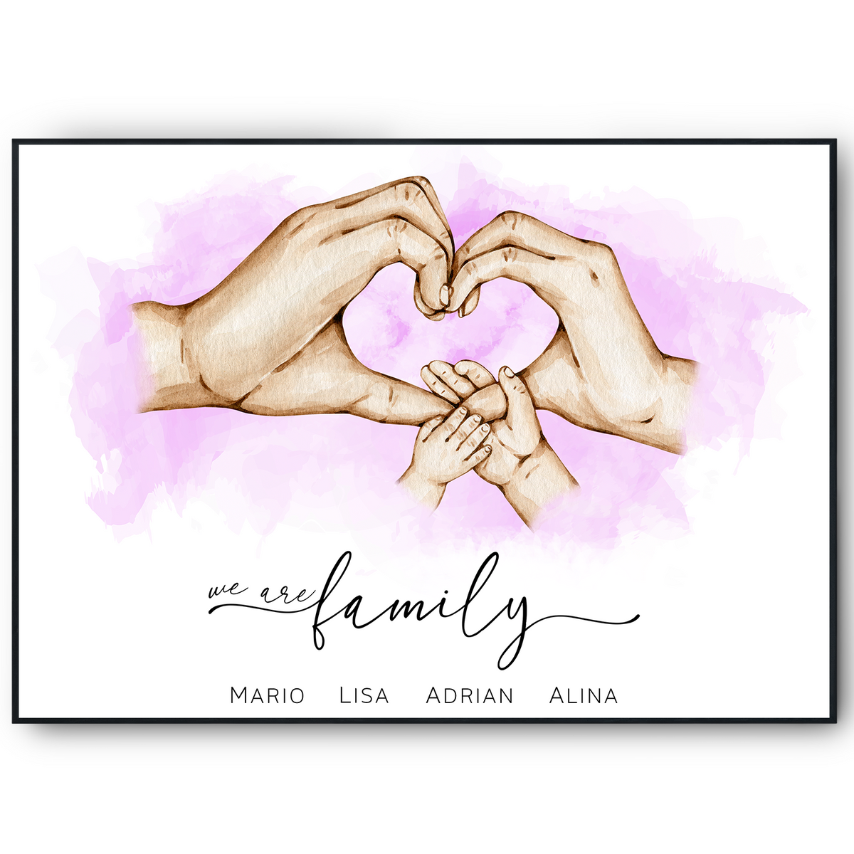 Familienposter personalisiert Familienmitglieder Geschenkidee Mama Papa Eltern Oma Opa personalisiertes Familienbild Geburtstag Taufe