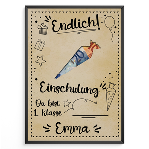 Einschulung Geldgeschenk personalisiert  Schulanfang Geschenk zum Schulstart