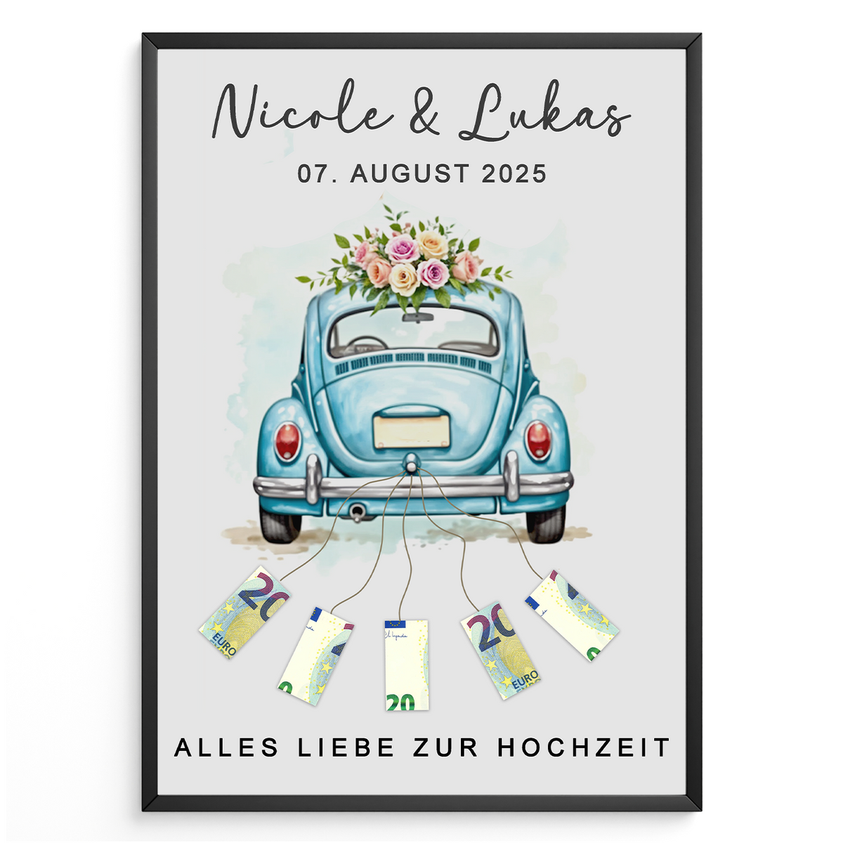 Hochzeitsauto Geldgeschenk Personalisiert Hochzeitsgeschenk personalisierbar Brautpaar
