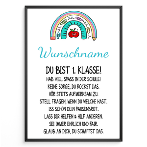Geschenk Schulanfang Personalisiertes Affirmationsposter Einschulung Mutmacher