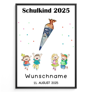Einschulung Geldgeschenk Personalisiert Karte Schulanfang Schultüte
